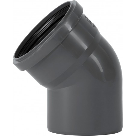 Coude KG En PVC DN 200 45° - Pour Tuyaux D'assainissement, Eaux Usées - Orange, Rigide, Norme DIN - 10