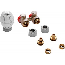 Giacomini kit de robinet thermostatique p.radiateur universal integre 3/4" +raccord 16mm droit
