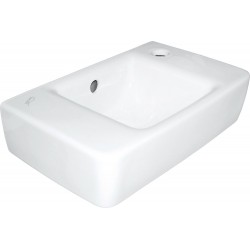 Geberit lave-mains renova nr.1 plan 400x250mm trou robinet droite+ trop-plein blanc