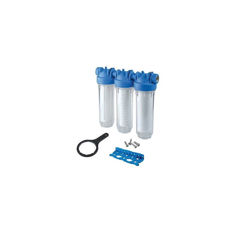 Durlem Triplex Pro filtre tamis + fin + carbone actif pour eau de pluie kit