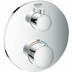 Grohe AFWERKSET THERMOSTAAT +OMSTELLER THERM  ROND CHROOM