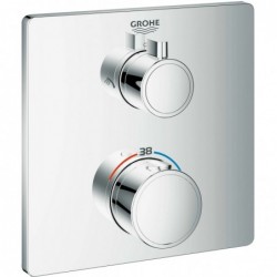Grohe AFWERKSET THERMOSTAAT +OMSTELLER THERM  VIERKANT...