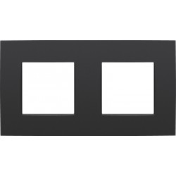 Niko plaque de recouvrement double horizontale noir mat