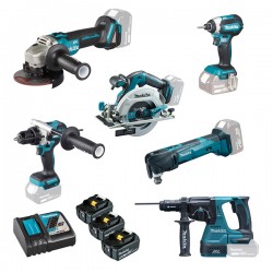 Makita kit 6 machines + 3 batteries + 1 chargeur