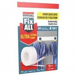 Soudal ruban de fixation double face ultra fort 19mm x 1.50m